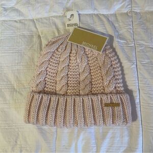 Michael Kors Pink Cable Knit Beanie